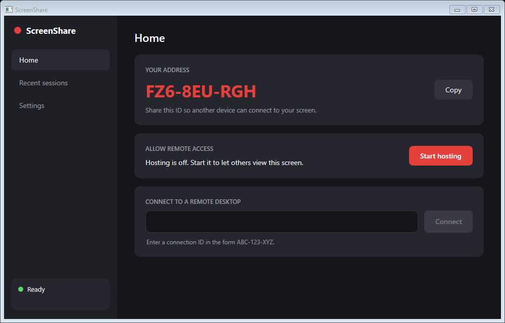 Beam desktop app screenshot